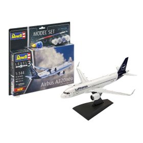   Revell Revell Airbus A320 Neo Lufthansa 1:144 makett készlet kiegészítőkkel (63942)