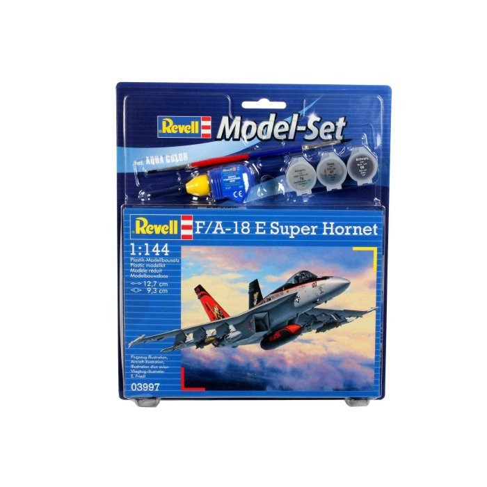 Revell Revell F/A-18E Super Hornet 1:144 makett készlet kiegészítőkkel (63997)