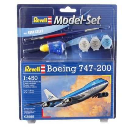 Revell Boeing 747-200 1:450 makett készlet kiegészítőkkel (63999)