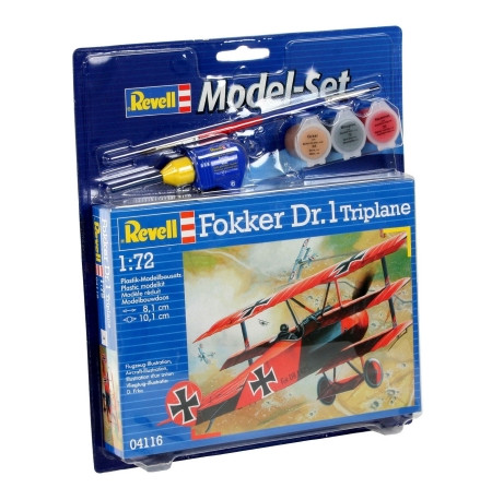 Revell Revell Fokker Dr. 1 Triplane makett 1:72 makett készlet kiegészítőkkel (64116)