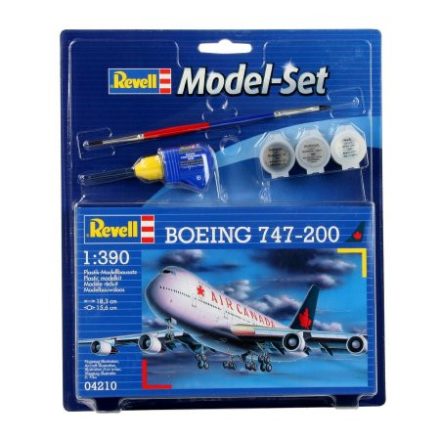 Revell Boeing 747-200 1:390 makett készlet kiegészítőkkel (64210)
