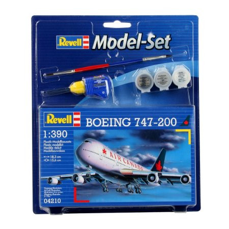 Revell Revell Boeing 747-200 1:390 makett készlet kiegészítőkkel (64210)
