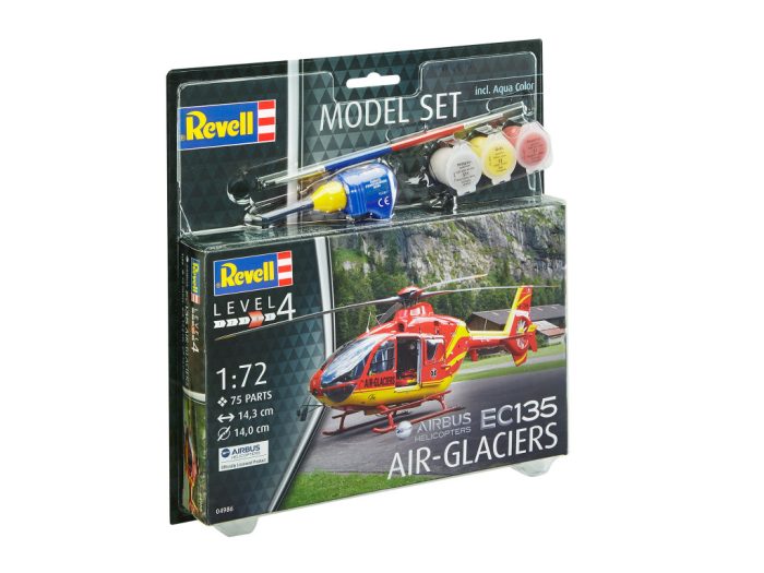 Revell Revell EC 135 Air-Glaciers makett 1:72 makett készlet kiegészítőkkel (64986)