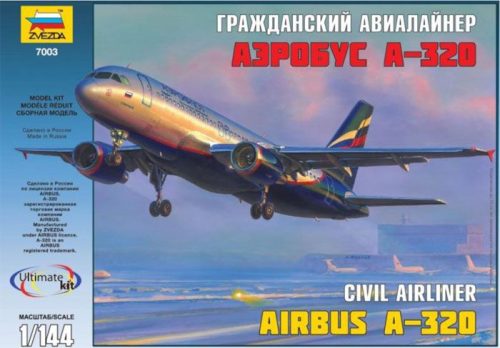 Zvezda Civil airliner Airbus A-320 polgári repülő makett 7003