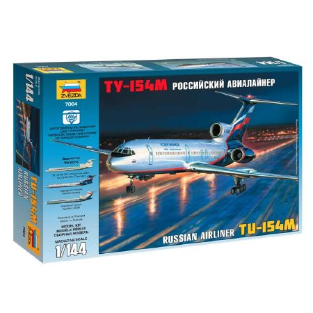 Zvezda Zvezda Tupolev Tu-154M Russian Airliner 1:144 makett repülő (7004)