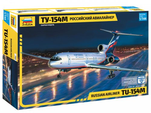 Zvezda TUPOLEV TU-154М AIRLINER polgári repülőgép makett 7004
