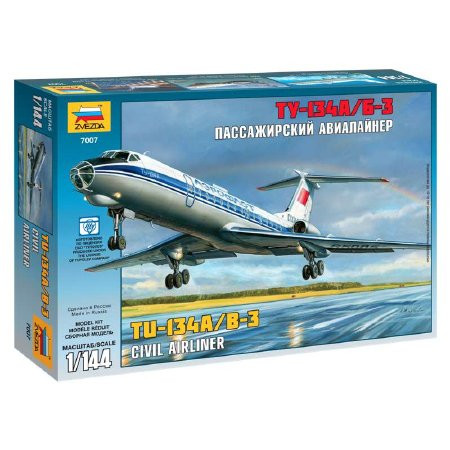 Zvezda Zvezda Tupolev Tu-134B 1:144 makett repülő (7007)