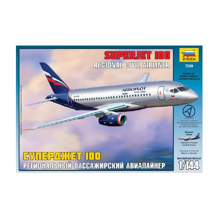 Zvezda Zvezda Sukhoi Superjet 100 1:72 makett repülő (7009)