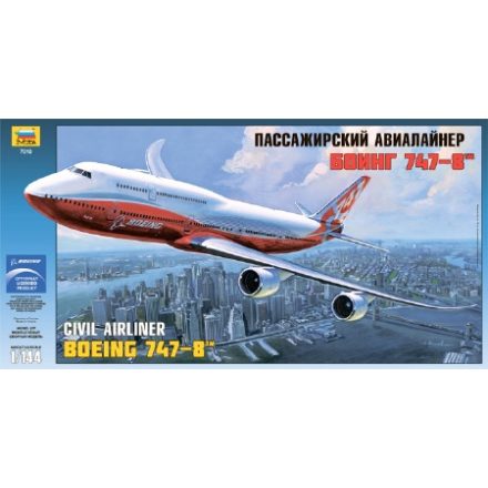 Zvezda Boeing 747-8 1:144 makett repülő (7010)