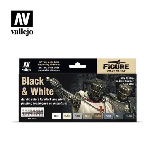 Vallejo Black & White festék szett 70151