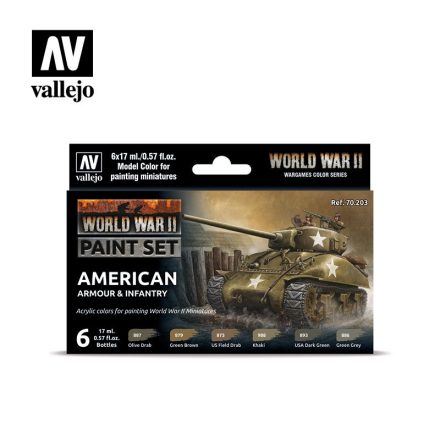 Vallejo 70203 Model Color - WWII American Armour & Infantry Paint set
