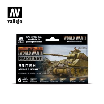 Vallejo 70204 Model Color - WWII British Armour & Infantry Paint set