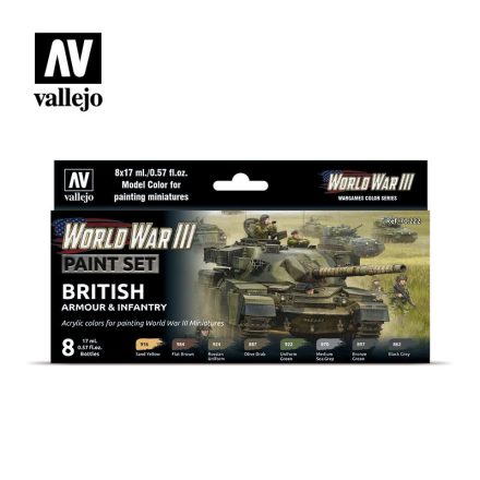 Vallejo 70222 Model Color - British Armour & Infantry Paint set