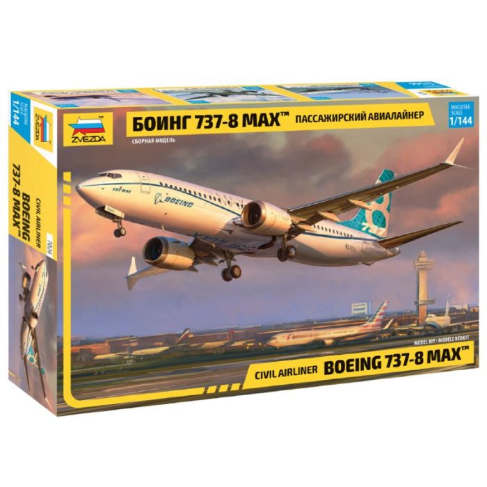 Zvezda Zvezda Boeing 737-8 MAX makett 1:144 makett repülő (7026)