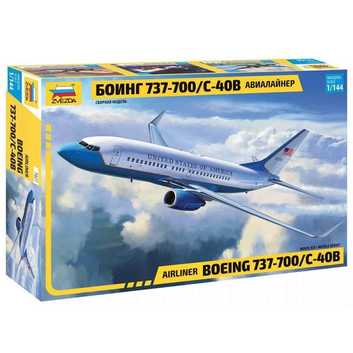 Zvezda Zvezda Boeing 737-700/C-40B 1:144 makett repülő (7027)