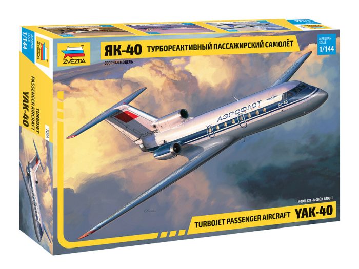 Zvezda Zvezda Yak-40 Regional Jet 1:144 makett repülő (7030)