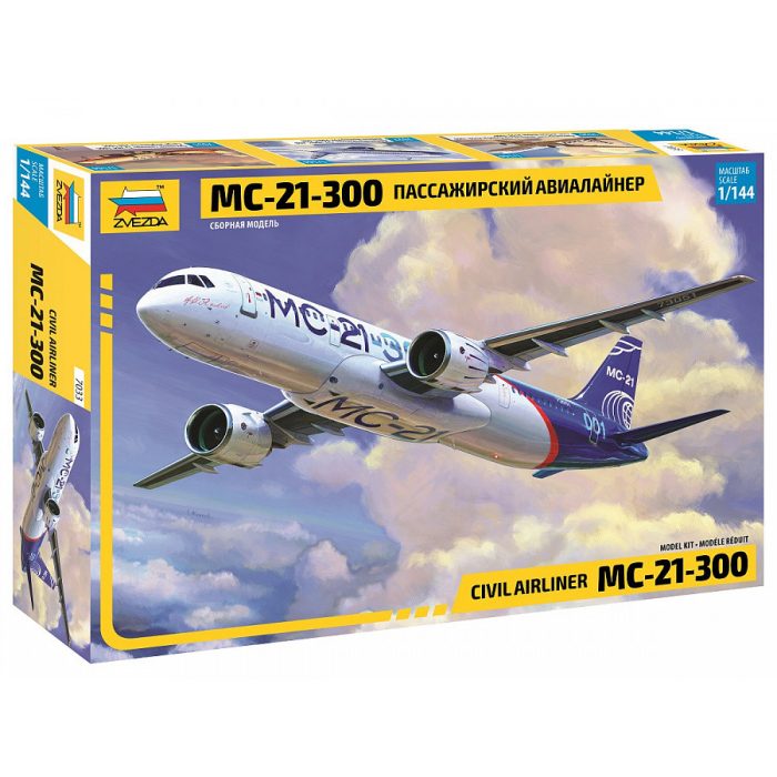 Zvezda Zvezda Irkut MS-21-300 Civil Airliner 1:144 makett repülő (7033)
