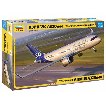 Zvezda Airbus A320 NEO 1:144 makett repülő (7037)