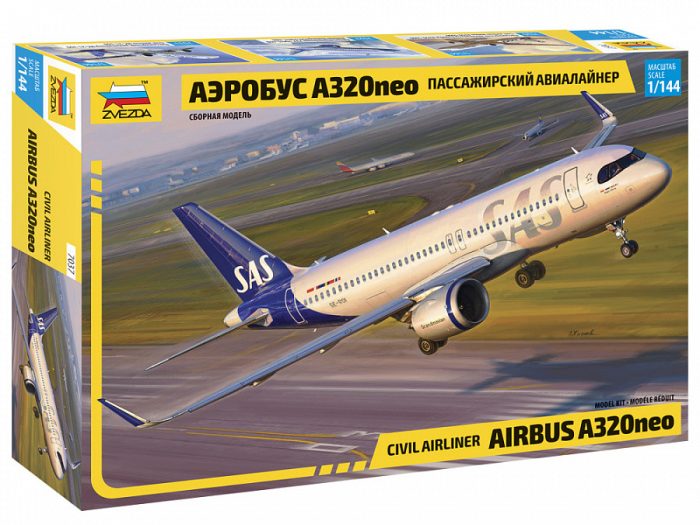 Zvezda Zvezda Airbus A320 NEO 1:144 makett repülő (7037)