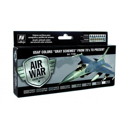 Vallejo 71156 Model Air - USAF Colors Grey Schemes Paint set
