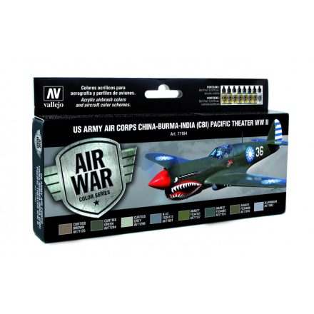 Vallejo 71184 Model Air - US Army Air Corps China-Burma-India Pacific Theather (CBI) WWII Paint set