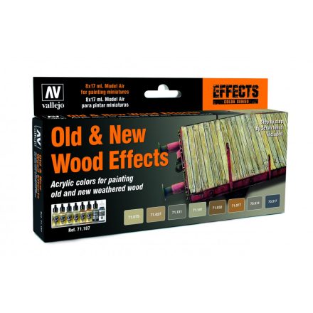 Vallejo 71187 Model Air - Old And New Wood Effects by Scratchmod Paint set