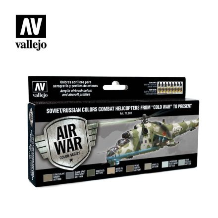 Vallejo 71601 Model Air - Soviet / Russian colors Combat Helicopters post WWII to present Paint set