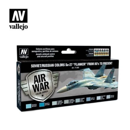Vallejo 71602 Model Air - Soviet / Russian colors Su-27 "Flanker" from 80's to present Paint set