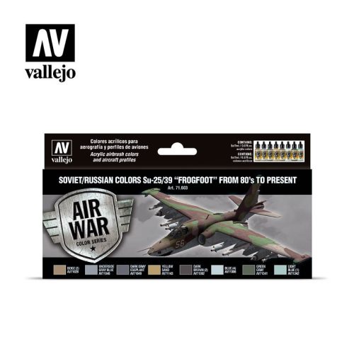 Vallejo Model Air Paint Set - Soviet/Russian Colors Su-25/39 "Frogfoot" from 80's to Present - 71603