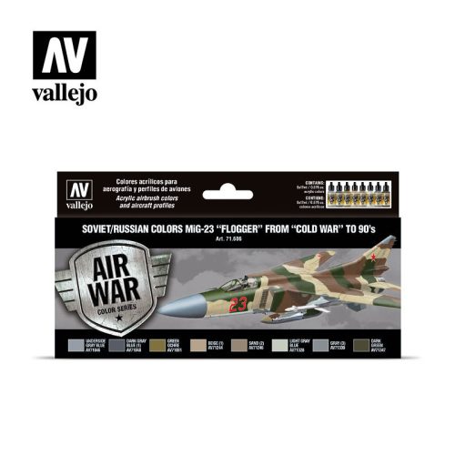 Vallejo Model Air Paint Set - Soviet/Russian Colors MiG-23 "Flogger" from "Cold War" to 90's - 71606