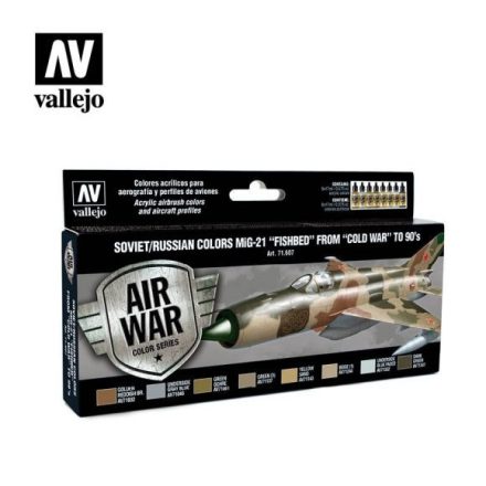 Vallejo 71607 Model Air - Soviet / Russian colors MiG-21 "Fishbed" from 50's to 90's Paint set