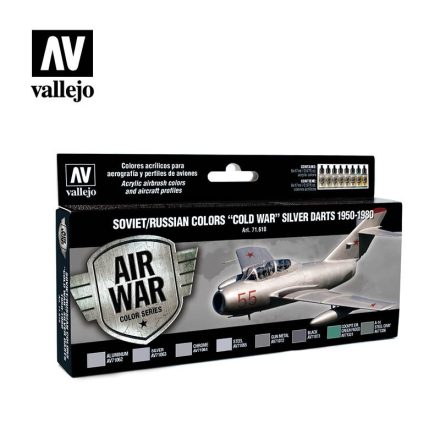 Vallejo 71610 Model Air - Soviet / Russian colors "Cold War" Silver Darts 1950-1980 Paint set