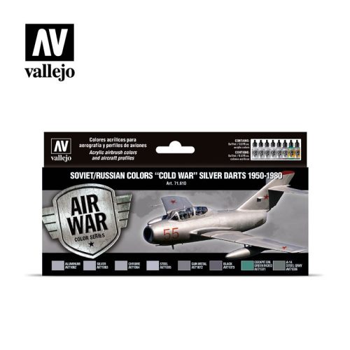 Vallejo Model Air Paint Set - Soviet/Russian Colors "Cold War" Silver Darts 1950-1980 - 71610