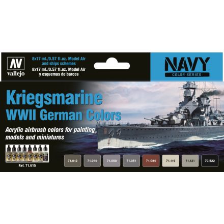 Vallejo 71615 Model Air - Kriegsmarine WWII German Colors Paint set