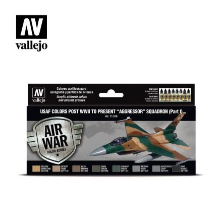 Vallejo 71616 Model Air - USAF colors post WWII to present Aggressor Squadron Part I Paint set