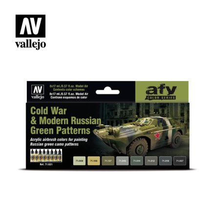 Vallejo 71621 Model Air - Cold War & Modern Russian Green Patterns Paint set