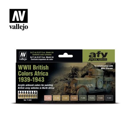 Vallejo 71622 Model Air - WWII British Colors Africa 1939-1943 Paint set