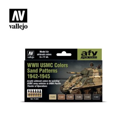 Vallejo 71624 Model Air - WWII USMC Colors Sand Patterns 1942-1945 Paint set