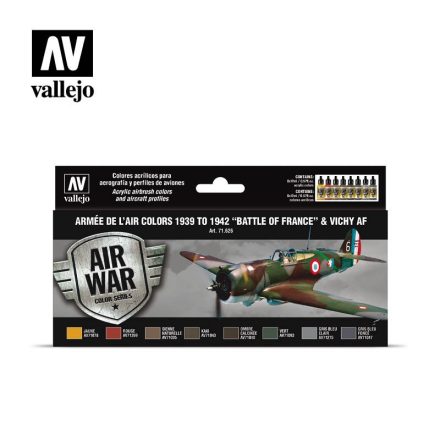 Vallejo 71626 Model Air - Armée de l'Air colors 1939 to 1942 "Battle of France" & Vichy AF Paint set