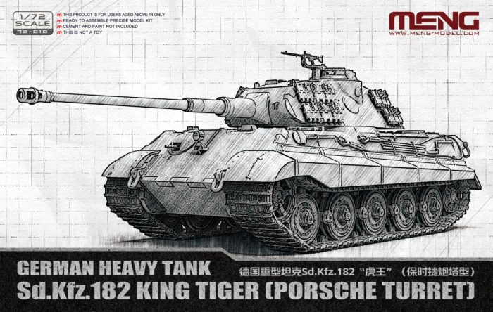 Meng Model 1:72 German Heavy Tank Sd.Kfz.182 King Tiger (Porsche Turret)