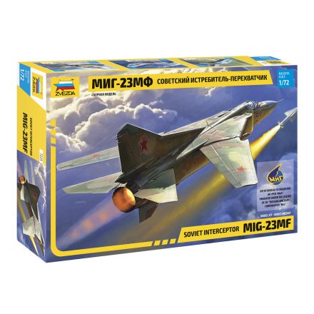 Zvezda MIG-23 MF Soviet Interceptor 1:72 makett repülő (7225)