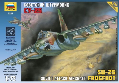 Zvezda SOVIET GROUND-ATTACK AIRCRAFT SU-25 katonai repülő makett 7227
