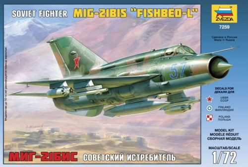 Zvezda MiG-21bis Soviet Fighter repülőgép makett 7259