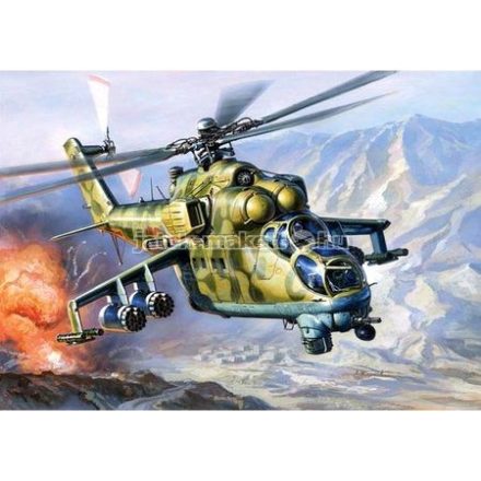 Zvezda Mil Mi-24V Hind C 1:72 makett helikopter (7293)