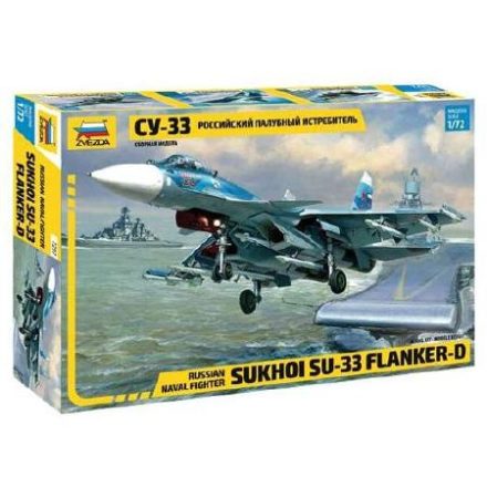 Zvezda Sukkoi SU-33 Russian Naval Fighter 1:72 makett repülő (7297)