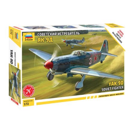 Zvezda YAK-9 Soviet fighter 1:72 makett repülő (7313)