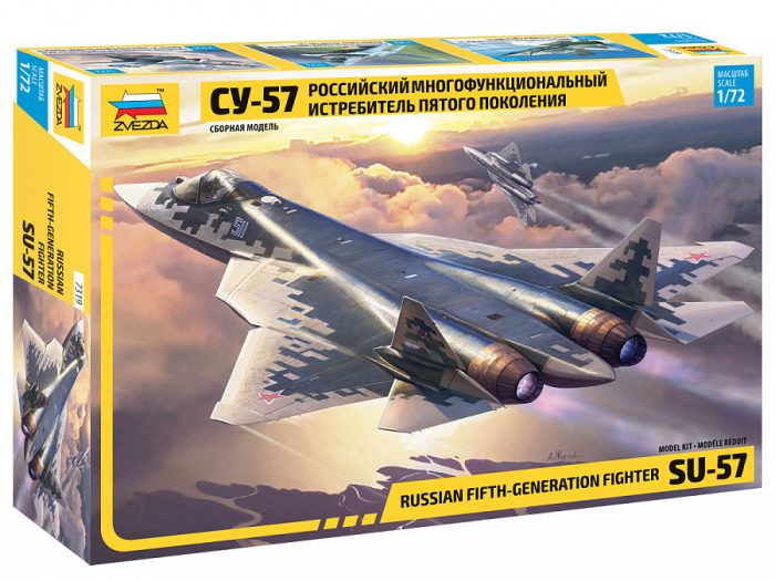 Zvezda Zvezda Sukhoi SU-57 1:72 makett repülő (7319)