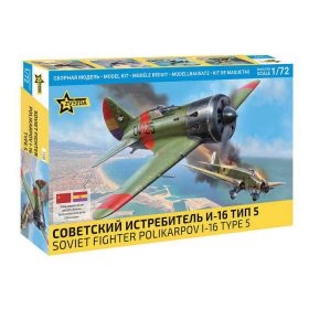  Zvezda Zvezda I-16 Polikarpov Type 5 Soviet Fighter Aircraft WWII 1/72 (7330) makett repülő