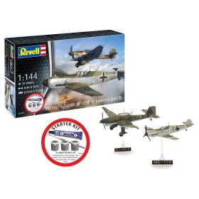   Revell Revell Starter Kit Messerschmitt Bf109E & Ju87B Stuka 1:144 (73770) makett repülő