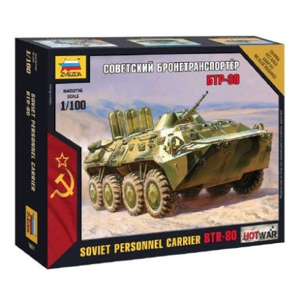 Zvezda BTR-80 Mini kits modern 1:100 makett harcjármű (7401)